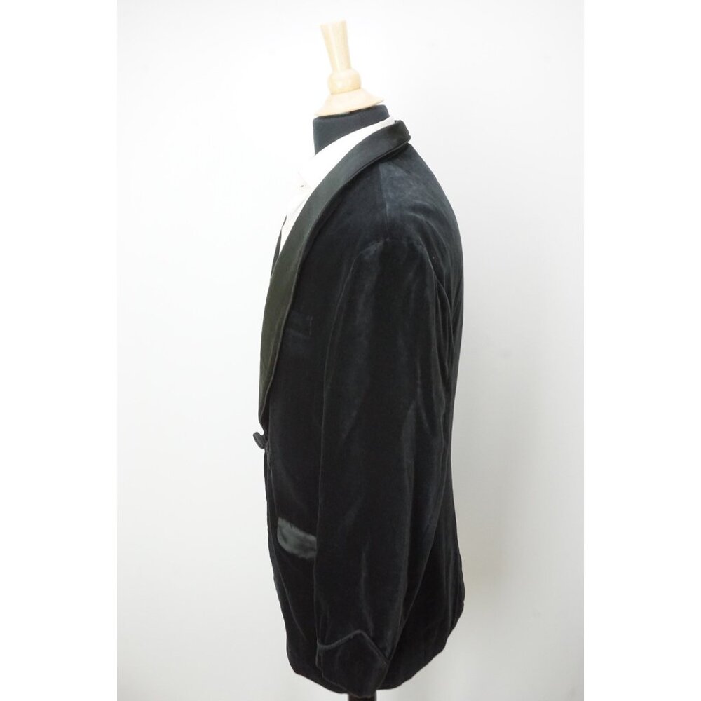 Polo by Ralph Lauren Frog Toggle Shawl Black Cotton Velour Formal Jacket Sz L - Picture 3 of 7